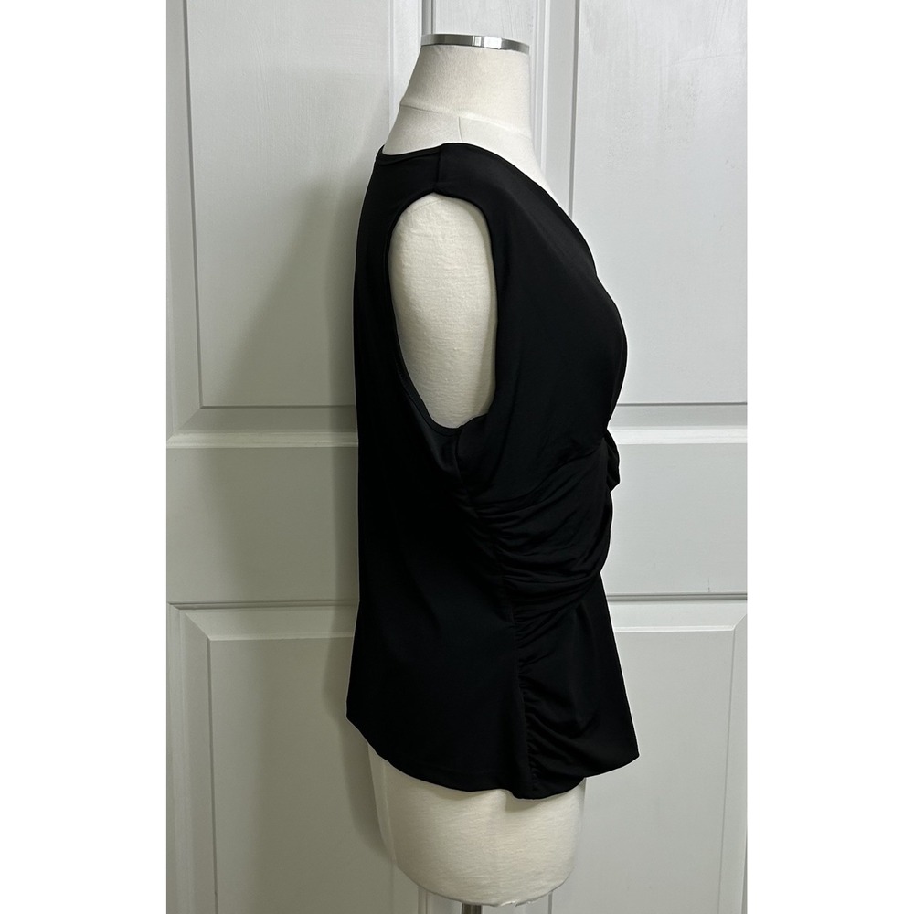 Venus Sleeveless Blouse Women's Large V-Neck Black Y2K Style - Picture 2 of 10